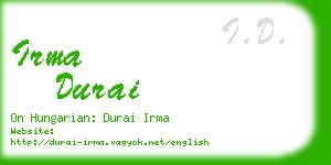 irma durai business card